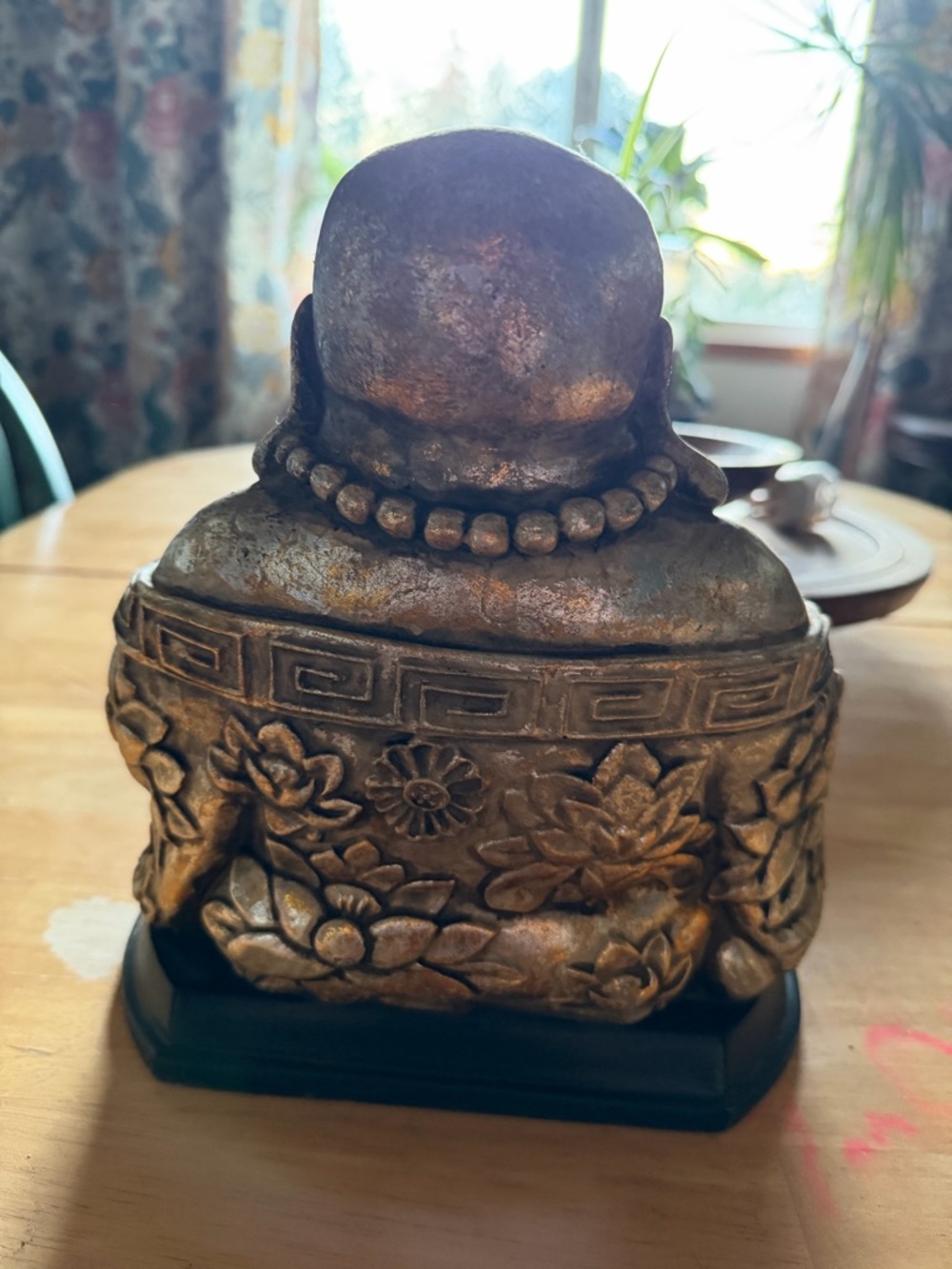 Vintage Gold-Toned resin Laughing Buddha Statue - Picture 3 of 7